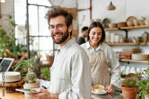 Man and Woman Standing in a Shop