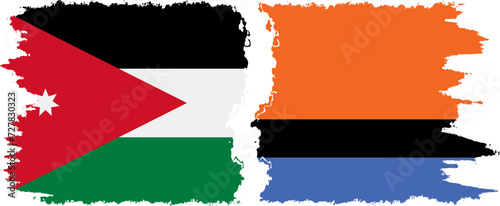 Free Download Chagos and Jordan grunge flags connection vector - GFXLoad