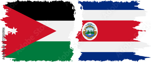 Free Download Costa Rica and Jordan grunge flags connection vector - GFXLoad