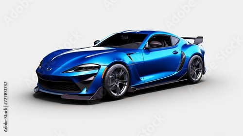 Blue sports car. Futuristic sports car concept. Generative AI.