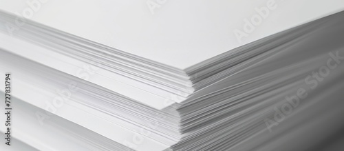 Closeup of a Stack of Blank White Paper as Background in Closeup
