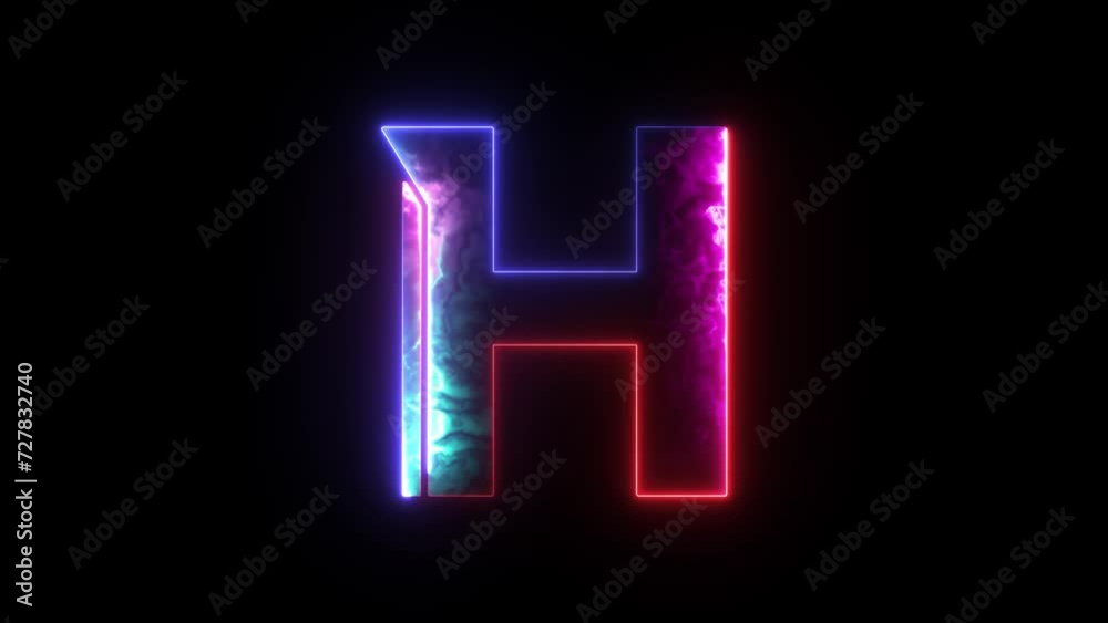 Glowing neon blue and purple alphabet Glowing neon blue and purple alphabet