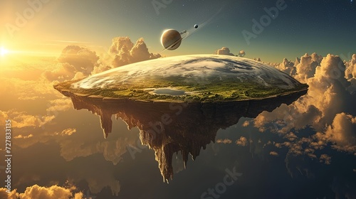 a floating island in the sky