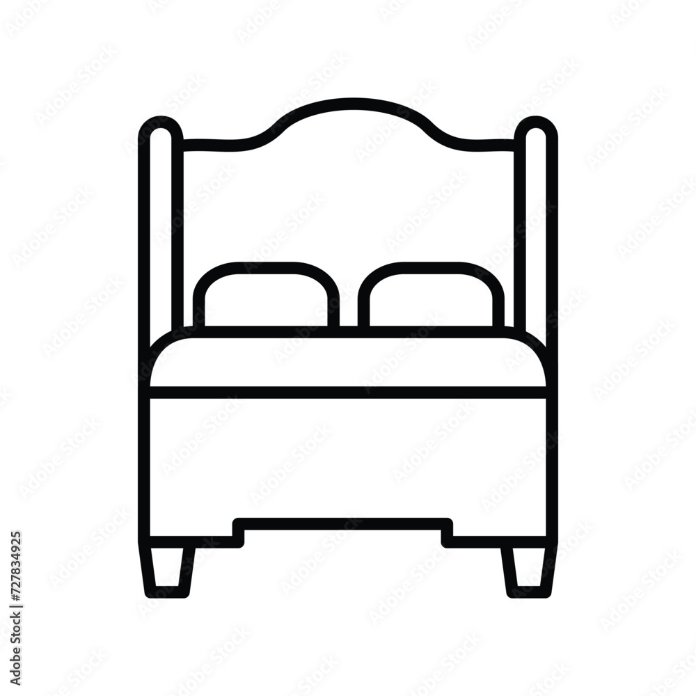 bed icon with white background vector stock illustration bed icon with white background vector stock illustration