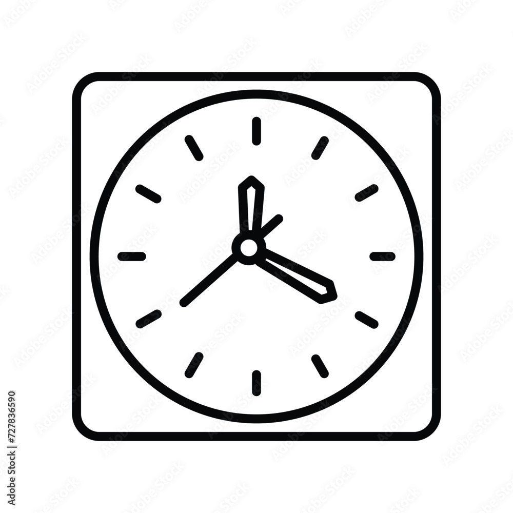 clock box icon with white background vector stock illustration clock box icon with white background vector stock illustration