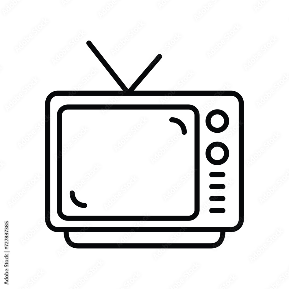 television icon with white background vector stock illustration television icon with white background vector stock illustration
