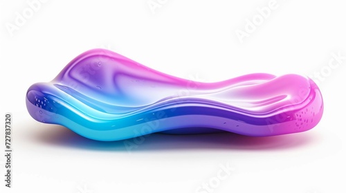 Gradient color floating liquid blob. 3d rendering image. with isolated background
