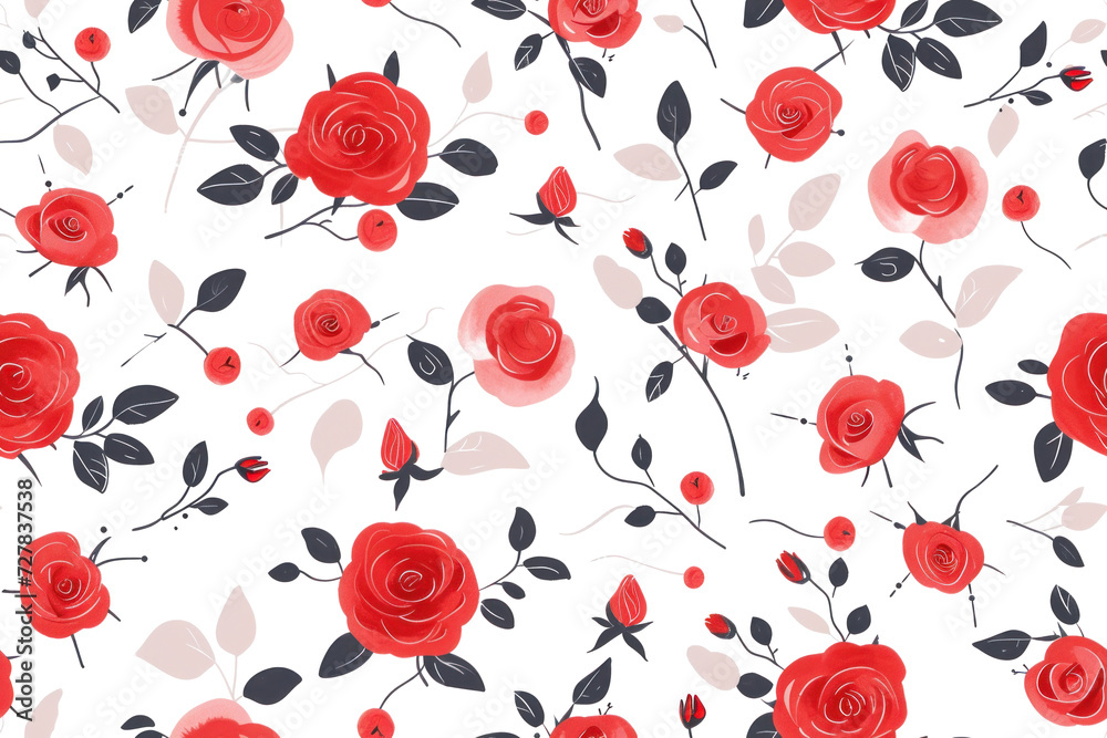 Pastel Valentine's Day Hearts and Roses Pattern Pastel Valentine's Day Hearts and Roses Pattern