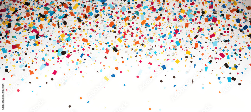 Abstract Colorful Confetti Explosion on Bright Background