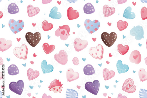 Seamless Pastel Valentine Hearts Pattern