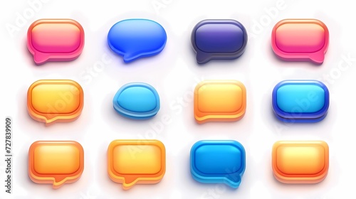3D chat bubble icon set