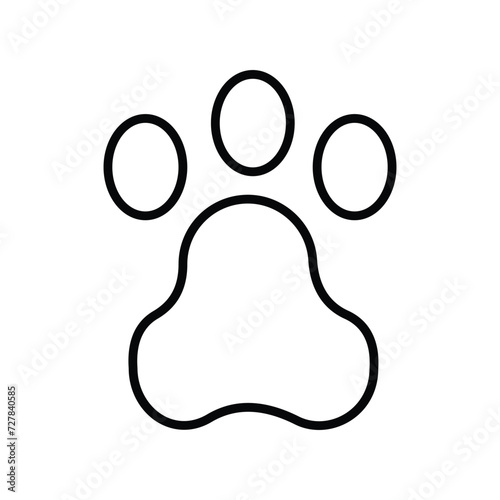 paw print icon with white background vector stock illustration