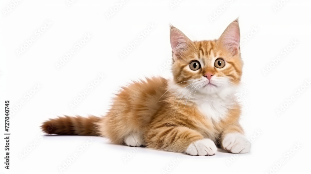 A cute ginger red, orange, orange tabby, marmalade, tiger-cat, cinnamon cat