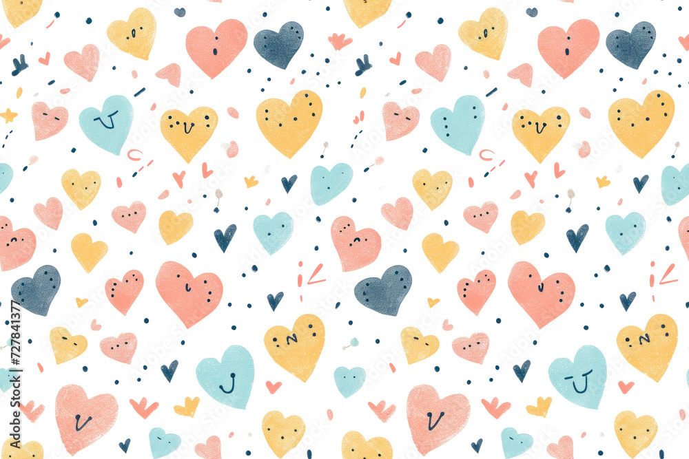Seamless Pastel Valentine Hearts Pattern Seamless Pastel Valentine Hearts Pattern