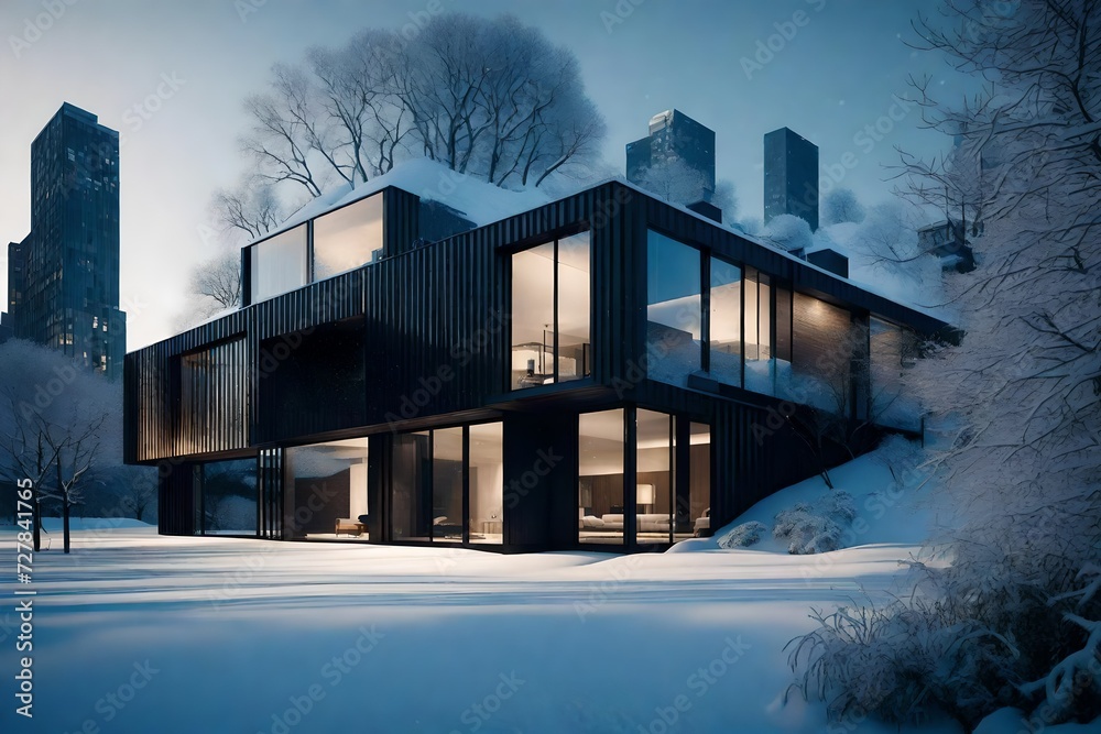 house cover with snow looking so beutiful