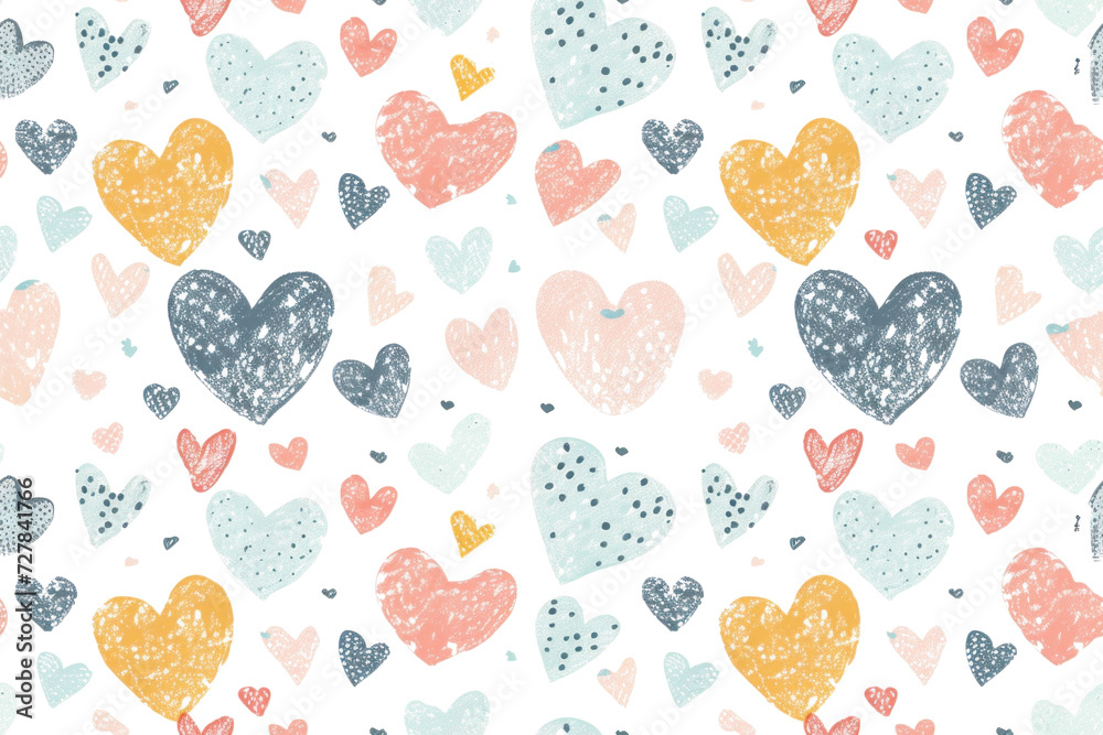 Pastel Valentine Hearts Pattern Pastel Valentine Hearts Pattern