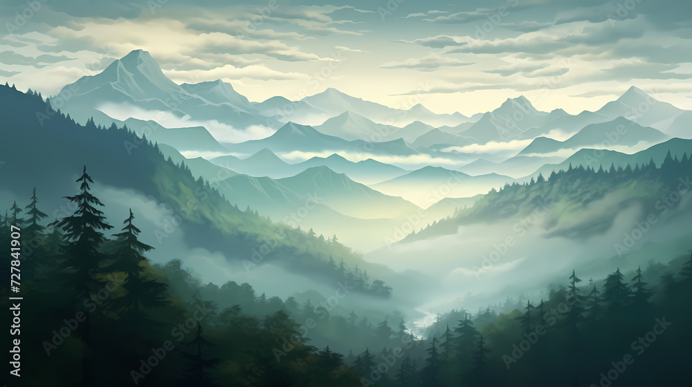 Majestic mountains, panoramic peaks PPT background Majestic mountains, panoramic peaks PPT background