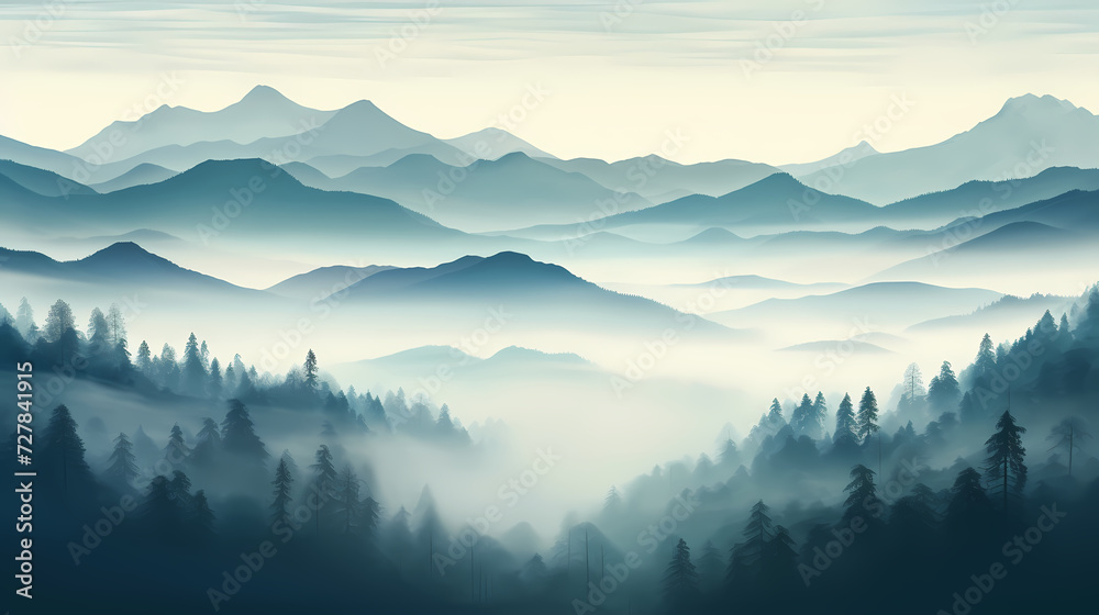 Obraz premium Stunning mountains, panoramic peaks PPT background