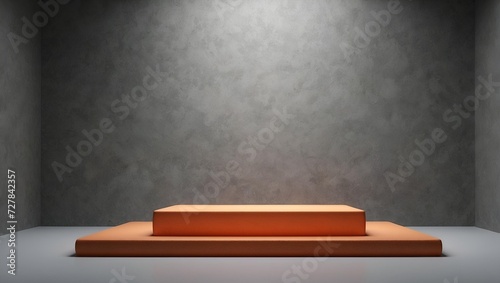 empty product display podium with minimalist dark background