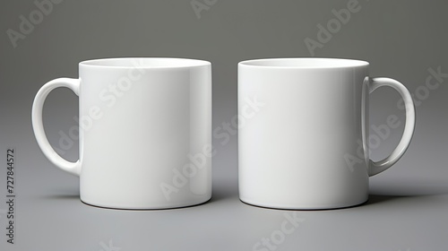 White classic coffee cup front and back in pure white without logo