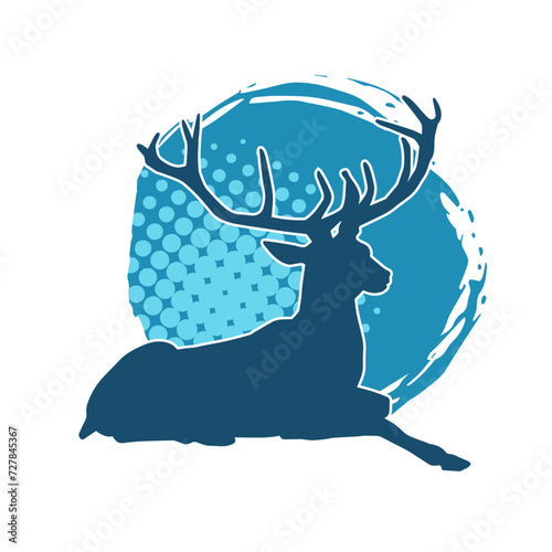 Silhouette of a deer wild forest animal with antlers.