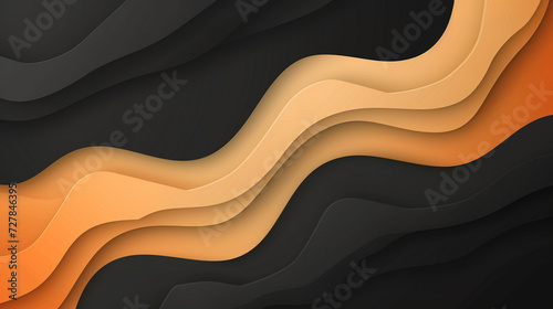 October mist, sand, orange, and black color abstract shape background vector presentation design. PowerPoint and Business background.