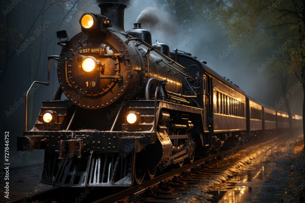 Naklejka premium Retro intercity express commuter. 