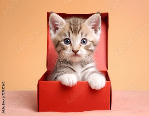 kitten in a christmas box