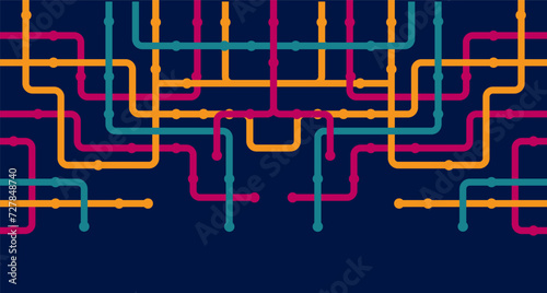 Circuit connect lines and dots. Network technology and Connection concept. Decentralized network nodes connections