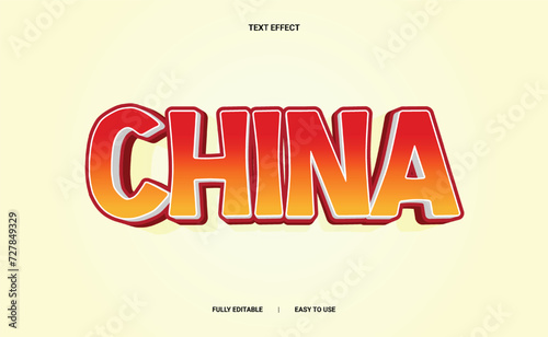China 3D Text Effect Fully Editable