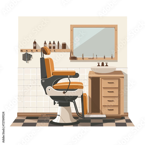 Male Barbershop interior Design Illustration