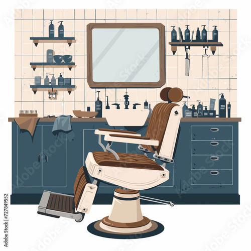 Male Barbershop interior Design Illustration