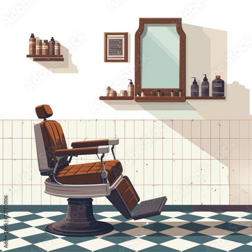 Male Barbershop interior Design Illustration