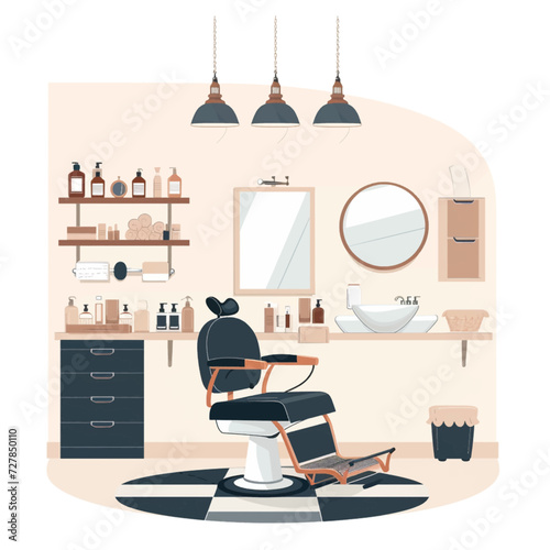 Barbershop interior Illustration Design