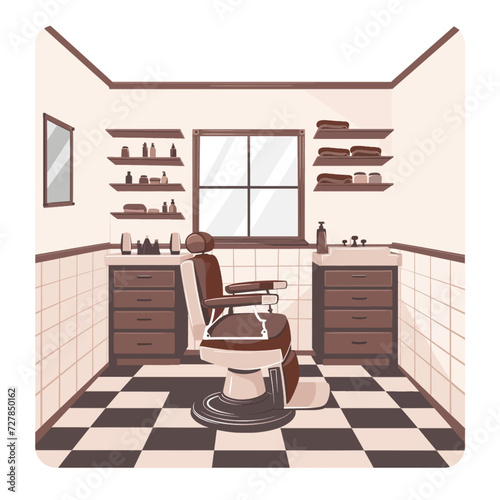 Barbershop interior Illustration Design