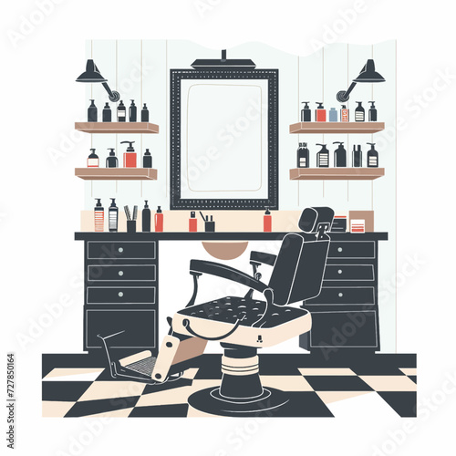 Barbershop interior Illustration Design