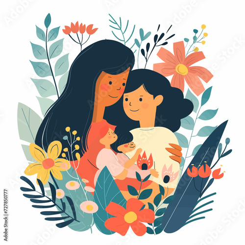 Children and mother during mother's day