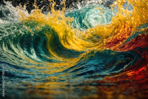 Fluid wave color yellow  red  green  blue isolated