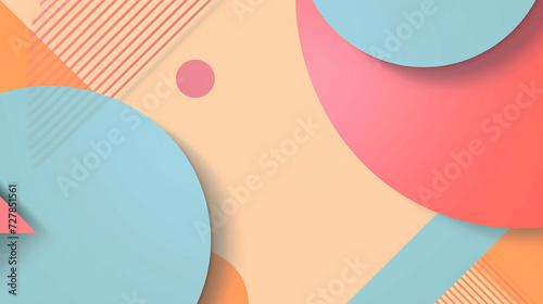 Wallpaper Mural Baby blue, salmon-orange, peach, and ruby red color geometric background vector presentation design. PowerPoint and Business background Torontodigital.ca