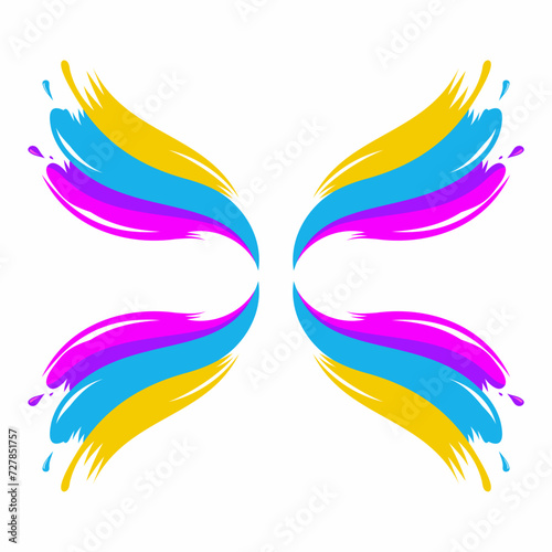 abstract colorful butterfly logo on a white background. Vector illustration.
