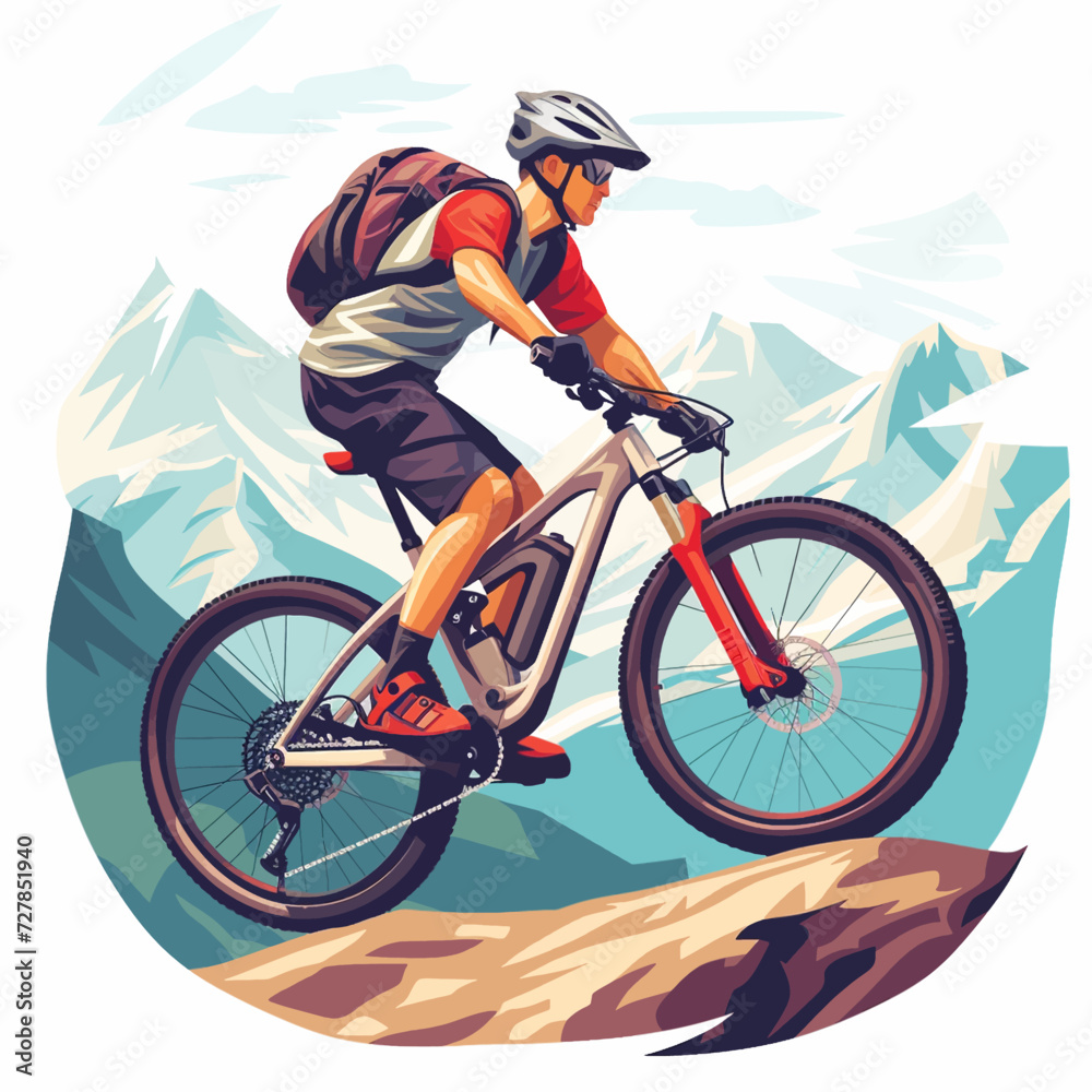 Fototapeta premium Mountainbiking in the mountains