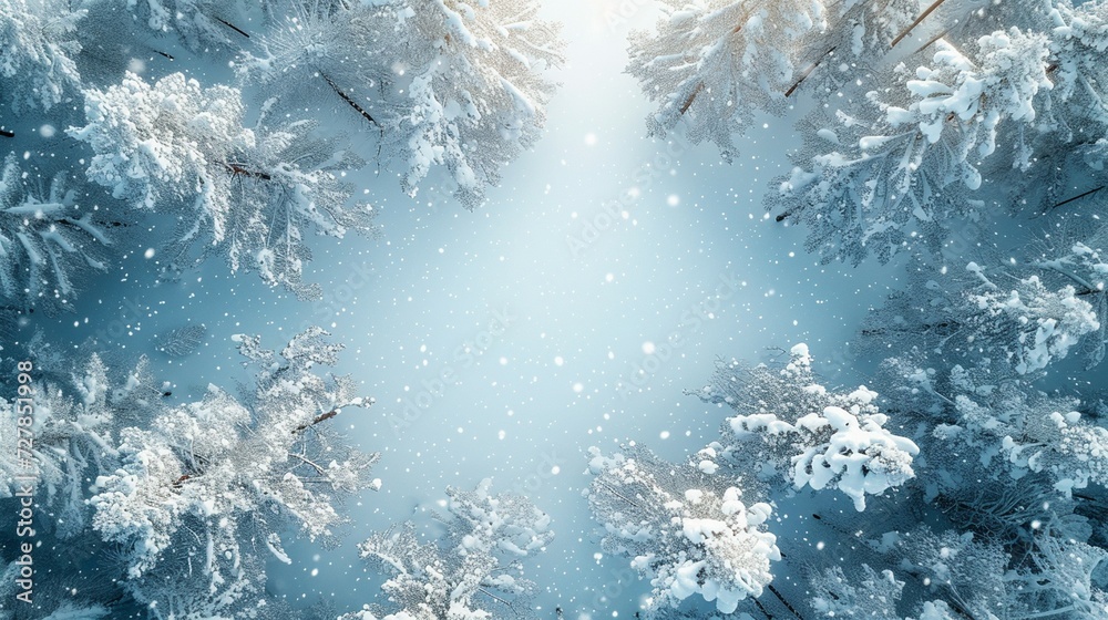 Top view winter background generated by ai Top view winter background generated by ai