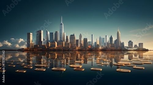 a picture of a city that is in the water
