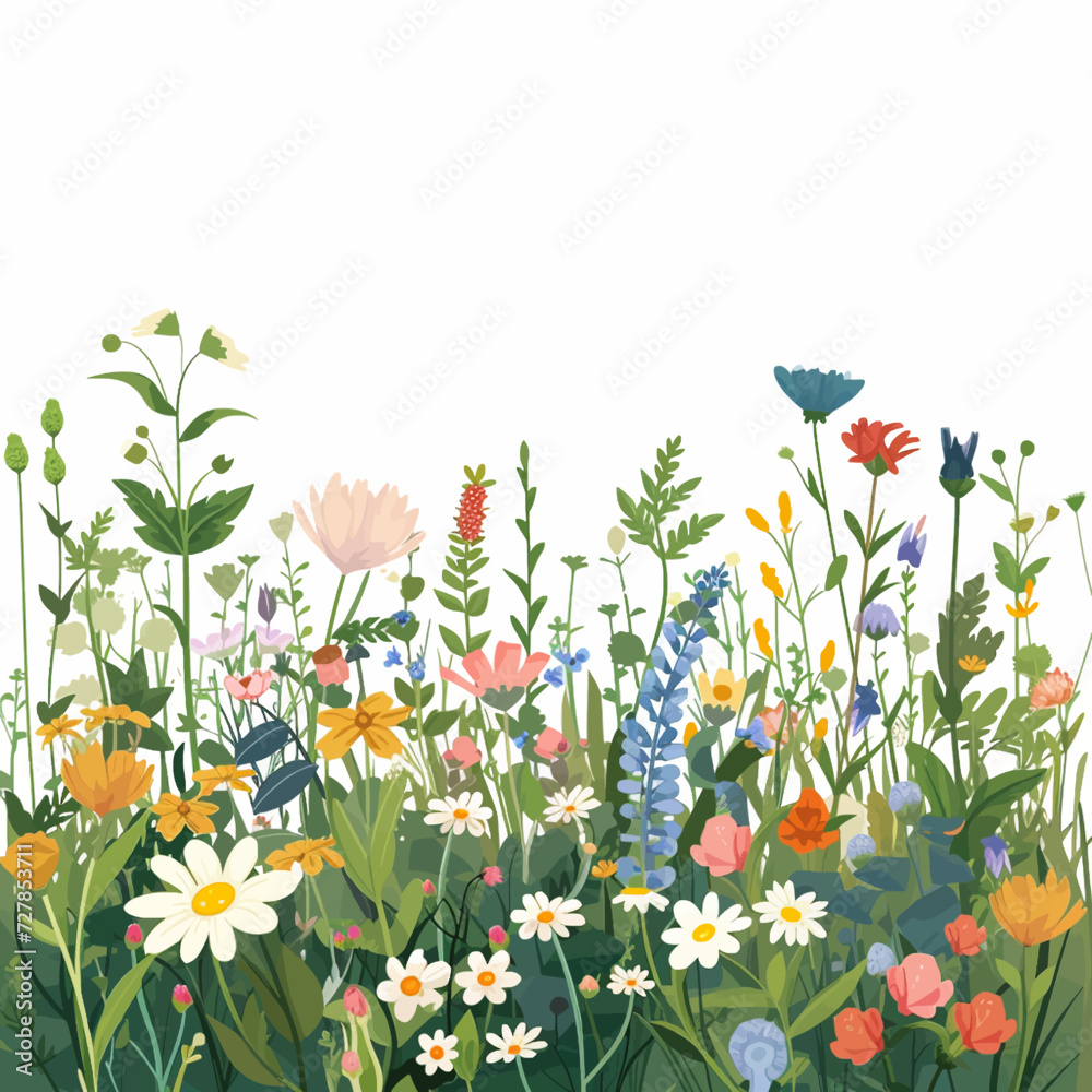 Calm Meadow with colorful wildflowers