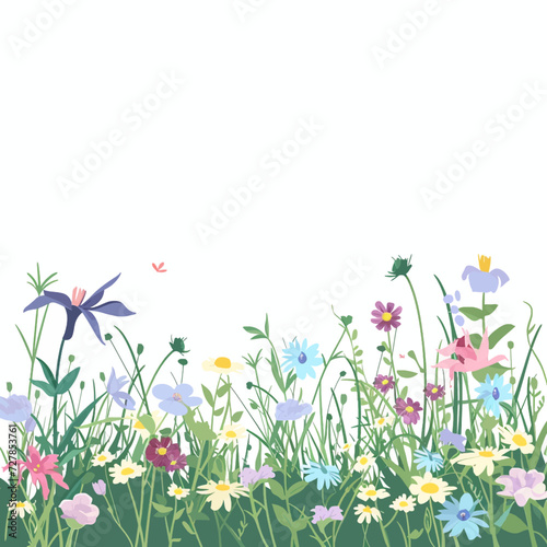 Calm Meadow with colorful wildflowers