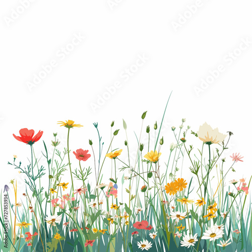 Fototapeta Naklejka Na Ścianę i Meble -  Calm Meadow with colorful wildflowers