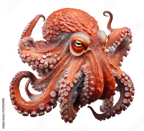 octopus on transparent background, generative ai