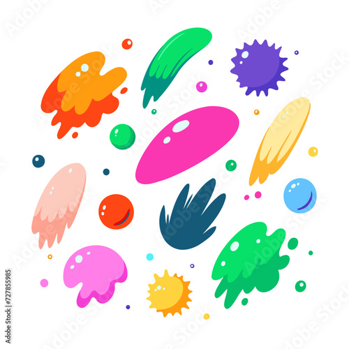 Set of hand-drawn doodle elements. Colorful vector illustration.