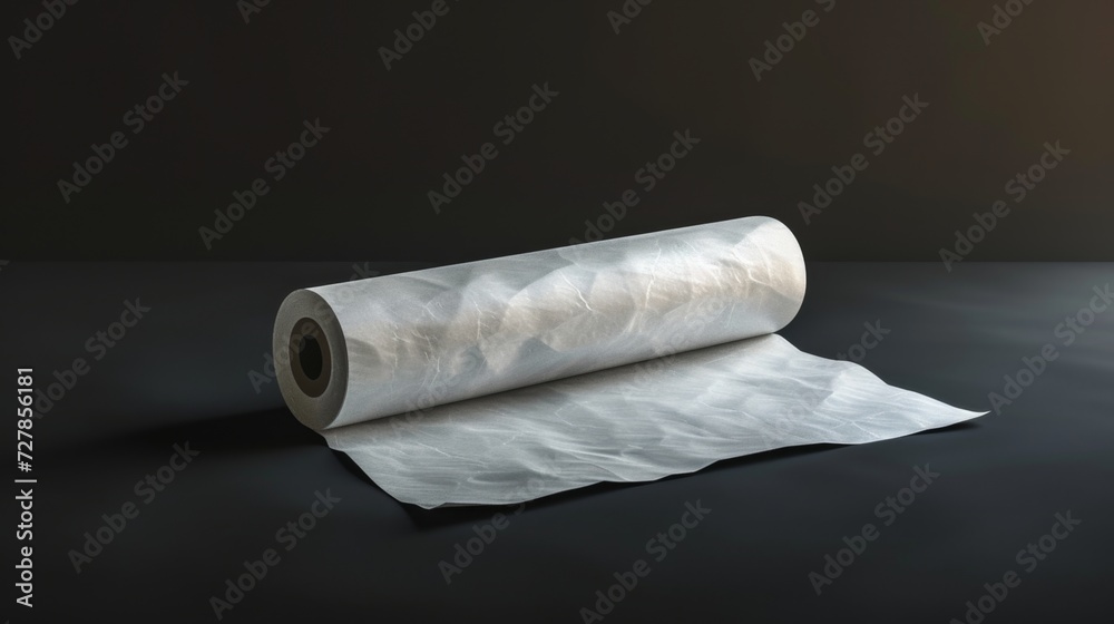 Fototapeta premium a roll of roll paper is standing up against a black background