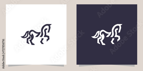 horse line logo design